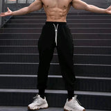 WIAOFELLAS  -  American Street Hip-Hop Leggings Mens 2024 Spring And Autumn Fashion Solid Color Sports Casual Loose Fitness Simple Trousers