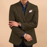 Wiaofellas - Men Vintage Sport Blazers For Men Stripe Suit Blazer Men  British Office Suit Jacket Casual Business Gentleman Suit Coat