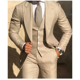Wiaofellas - Latest Design Plaid Checkered Men's 3 Piece Set Wedding Party Fashion Gentleman Suits Summer Blazers(Jacket+Pants+Vest)