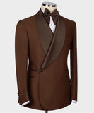 WIAOFELLAS -  Men's Suits 2Pcs Set Jacket+Pants Classic Slim Fit Shawl Lapel Groom Wedding Tuxedo Blazer Formal Party Costume Homme