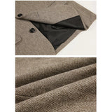 Wiaofellas - Fashion Cordillas Blazers Men's New Loose Notched Single Breasted Suit Jacket Tide Autumn Winter Woolen Coats