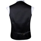 WIAOFELLAS New Mens Suit Vests Necktie Hankerchief Cufflinks Set Silk Slim Fit Male Waistcoat Jacquard Sleeveless Waist Jacket