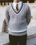 Wiaofellas Men Weaver Clean and Simple Knitted Sweater Pullover Autumn Winter New Fashion Casual V-neck Sweater Knitwear B222