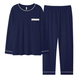 Wiaofellas - Spring Autumn Winter Men's Long-sleeved Lapel Cotton Pajama Sets for Men 3 XL 4XL Korean Version Loose Men Sleepwear Set Boys