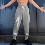 WIAOFELLAS  -  American Street Hip-Hop Leggings Mens 2024 Spring And Autumn Fashion Solid Color Sports Casual Loose Fitness Simple Trousers