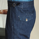 Wiaofellas  -  Denim Blue Quality Italy Business Dress Pants Men  Office Social Suit Pants Casual Wedding Groom Trouser Pantaloni Uomo Casual