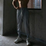 WIAOFELLAS  -  American Street Hip-Hop Leggings Mens 2024 Spring And Autumn Fashion Solid Color Sports Casual Loose Fitness Simple Trousers