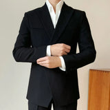 Wiaofellas - High Quality Single Button Suit Men's Blazers Jacket Casual Slim Men Trendy Suit Business Dress Coat Wedding Party Blazers