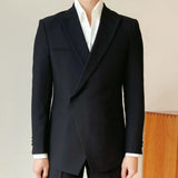 Wiaofellas - High Quality Single Button Suit Men's Blazers Jacket Casual Slim Men Trendy Suit Business Dress Coat Wedding Party Blazers