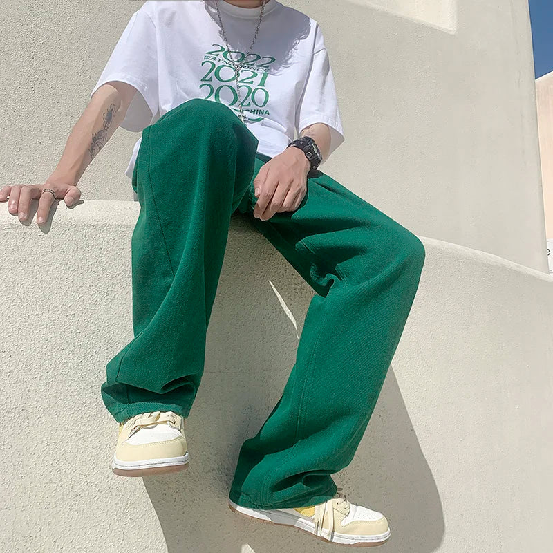 Wiaofellas  -  4 Colors Baggy Jeans Men Fashion Casual Wide Leg Jeans Men Streetwear Loose Hip Hop Straight Denim Pants Mens Trousers M-2XL