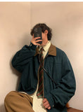 Wiaofellas New Jackets American Vintage High Street Zipper Jacket Men Autumn Winter Casual Male Oversize Loose Patchwork Corduroy Coat