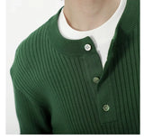 Wiaofellas New Men's Sweater Autumn Loose Fashion Brand Solid Color Knitted Shirt Men's Korean Version Trend Handsome Casual Top