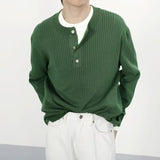 Wiaofellas New Men's Sweater Autumn Loose Fashion Brand Solid Color Knitted Shirt Men's Korean Version Trend Handsome Casual Top