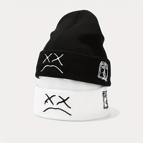 Sad Expression LIL PEEP Embroidered Cold Hat Men's Warm