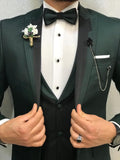 Wiaofellas Black Men Suits For Wedding Bridegroom Formal Tuxedos Masculino Groom Casual Three Pieces (Jacket+Pant+Vest) Conjuntos De Chaque