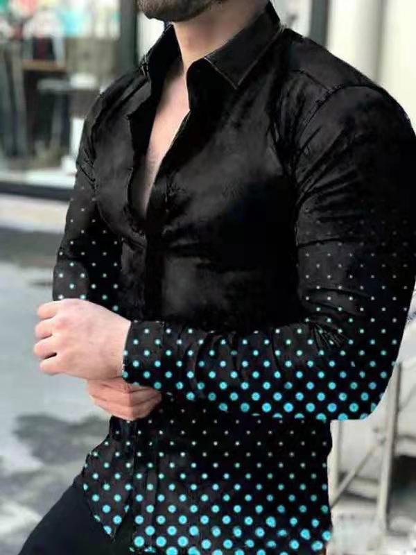 Wiaofellas Spring Autumn Men printed Shirts Turn-down Collar Buttoned Shirt Men's Casual Long Sleeve social shirt Tops Men's clothing