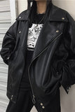 Wiaofellas men's wear 2023 Autumn fashion new streetwear Black PU Leather oversize Jacket Loose Zipper Korean hip hop coat 9Y1188