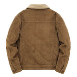 Wiaofellas Men Winter Fleece Corduroy Jackets Fur Collar Thermal Warm Outwear Top Clothing For Male Size M-5XL Thermal