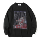 Wiaofellas Knitted Sweater Men Hip Hop Abstract Portrait Pattern Oversized Pullover Women Autumn Street Harajuku Cotton Warm Sweater Unisex