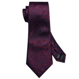 Wiaofellas Fahsion Designers Red Paisley Mens Silk Ties Gravat Hanky Box Gifts Set Ties For Men Wedding Groom Neckties LS-5167