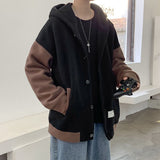 Wiaofellas Japan Korea Style Patchwork Fashion Hoodies Men Fleece Hooded Sweatshirts Coat Male Spring Autumn Student Casual Tops