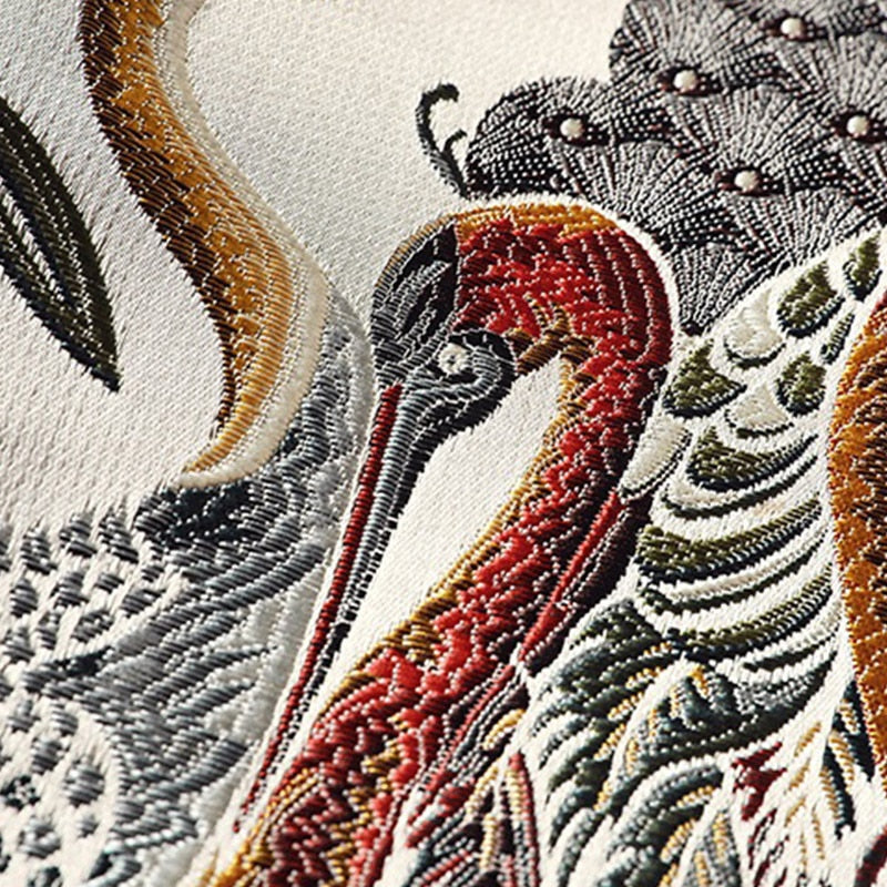 Wiaofellas Japan Style Mens Floral & Crane Embroidery Bomber Jacket Stand Collar Men Streetwear College Baseball Jackets Autumn Coat