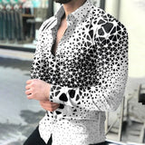 Wiaofellas Spring Autumn Men printed Shirts Turn-down Collar Buttoned Shirt Men's Casual Long Sleeve social shirt Tops Men's clothing