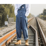 Wiaofellas Men Harajuku Y2k Hip Hop Denim Jumpsuits Mens Streetwear Vintage Causal Rompers Male Jeans Korean Fashion Overall 2XL