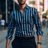 Wiaofellas Mens Long Sleeve Shirt Streetwear Men's Clothing Casual Shirts Men Leopard Print Vintage Button-up Lapel Shirt 2023 Fall Fashion