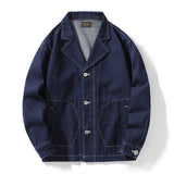 Wiaofellas Men Denim Blazers Jacket Spring New Classic Design Loose Casual Youth Outerwear Fashion Jean Jackets Male Clothing Coat 3XL