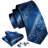 Wiaofellas Designer Tie for Mens Blue White Pialsey Red Gold Green Purple Necktie Pocket Square Cufflinks Set Wedding Gift Barry·Wang 6360