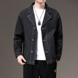 Wiaofellas Men Denim Blazers Jacket Spring New Classic Design Loose Casual Youth Outerwear Fashion Jean Jackets Male Clothing Coat 3XL