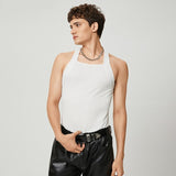 Wiaofellas 2023 Fashion Men Tank Tops Solid Color O-neck Streetwear Skinny Vacation Casual Vests Sleeveless Party Men Clothes 5XL INCERUN 7