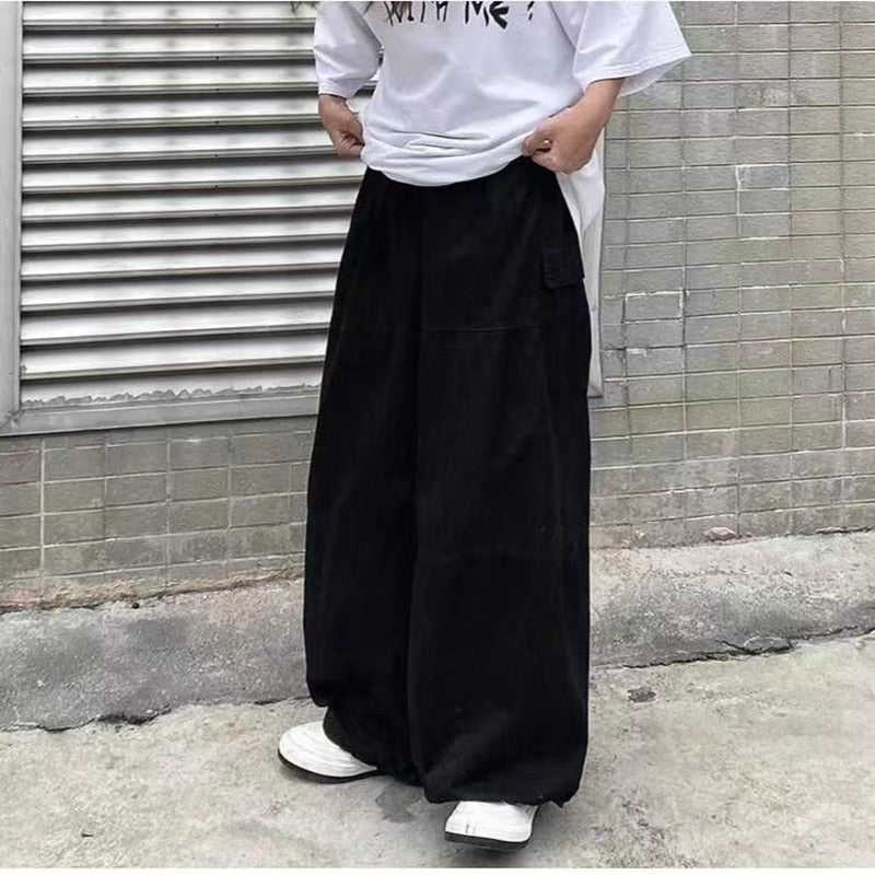 Wiaofellas Vintage Baggy Cargo Pants Men Parachute Wide Leg Trousers Male Oversize Retro Loose Casual Japanese Streetwear Hip Hop