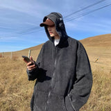 Wiaofellas American Style Hooded Sweatshirt Men's Zip Up Hoodie Harajuku Retro Streetwear Women Loose Jacket Spring Fall New In