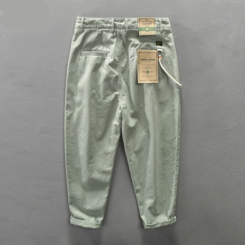 Wiaofellas 306 Men Fall Fashion Straight Cargo Pants Japan Style Mid Waist Casual Cotton Multi Pocket Male High Quality Wild Daily Trousers