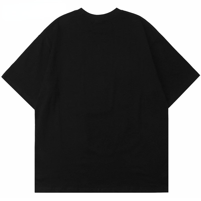 Wiaofellas Summer Men Short Sleeve Tshirts Streetwear Harajuku Casual Cotton Loose Tops Tees 2023 New Hip Hop People Shadow Print T Shirts