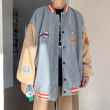 Wiaofellas Spring and Autumn Corduroy Coat Men's Harajuku Style Korean Versatile, Handsome, Loose Fitting Baseball Jacket