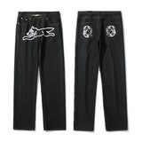 Wiaofellas Ropa Dog Print Streetwear Men Hip Hop Baggy Jeans Pants Y2K Clothes Straight Loose Goth Denim Trousers Pantalones Vaqueros