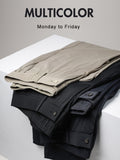 Wiaofellas New Summer Breathable Casual Pants Men Stretched Nylon Silk Cooling Slim Chinos Male Business Casual Straight Long Trousers