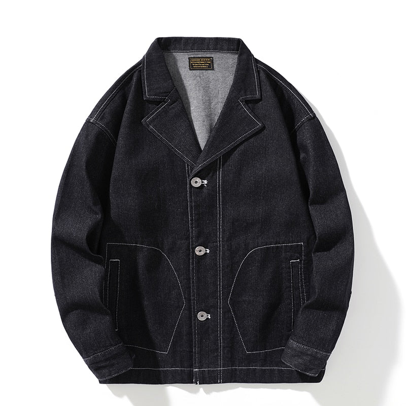 Wiaofellas Men Denim Blazers Jacket Spring New Classic Design Loose Casual Youth Outerwear Fashion Jean Jackets Male Clothing Coat 3XL