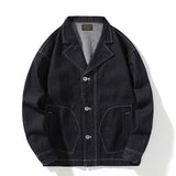 Wiaofellas Men Denim Blazers Jacket Spring New Classic Design Loose Casual Youth Outerwear Fashion Jean Jackets Male Clothing Coat 3XL
