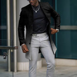 Wiaofellas Men Autumn Single-breasted Wool Jacket Casual Gradient Print Patchwork Outerwear & Coat Winter Stand Collar Long Sleeve Male Top