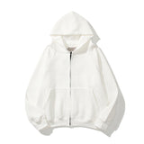 Wiaofellas Brand Oversize Fleece Hoodies Sweatshirts Men Stereoscopic Letters Streetwear Hip Hop Casual Cotton Zipper Cardigan Couples Tops