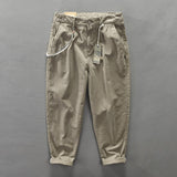 Wiaofellas 306 Men Fall Fashion Straight Cargo Pants Japan Style Mid Waist Casual Cotton Multi Pocket Male High Quality Wild Daily Trousers