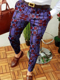 Wiaofellas Men Business Casual Trousers Retro Pattern Print Straight Long Pants Mens Spring Autumn Fashion Streetwear Vintage Men Clothing