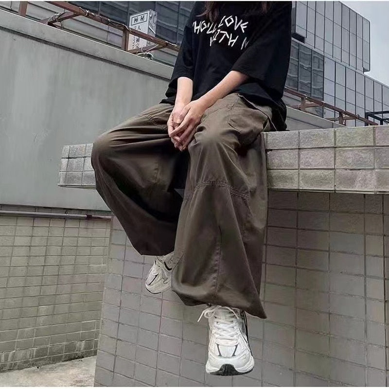 Wiaofellas Vintage Baggy Cargo Pants Men Parachute Wide Leg Trousers Male Oversize Retro Loose Casual Japanese Streetwear Hip Hop