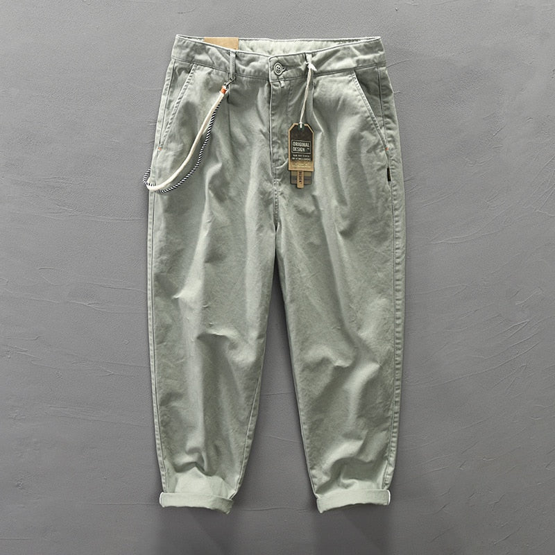 Wiaofellas 306 Men Fall Fashion Straight Cargo Pants Japan Style Mid Waist Casual Cotton Multi Pocket Male High Quality Wild Daily Trousers