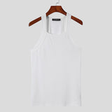 Wiaofellas 2023 Fashion Men Tank Tops Solid Color O-neck Streetwear Skinny Vacation Casual Vests Sleeveless Party Men Clothes 5XL INCERUN 7