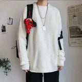 Wiaofellas Korean Fashion Sweaters Men Autumn Solid Color Wool Sweaters Slim Fit Men Street Wear Mens Clothes Knitted Sweater Men Pullovers